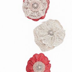Lot of 3 Vintage-Style Lace & Pearl Flower Hair Clips – Bridal DIY or Baby Headband