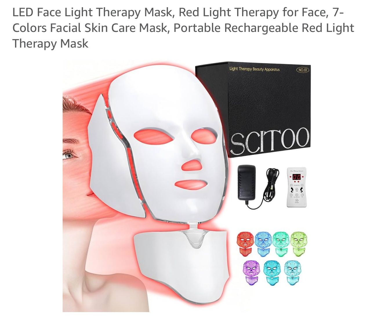 Red Light Therapy Mask for Face & Neck