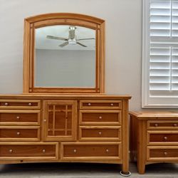 Dresser With Mirror and Nightstand