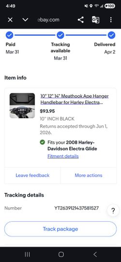 Meathook Ape Hangers 10 Inch