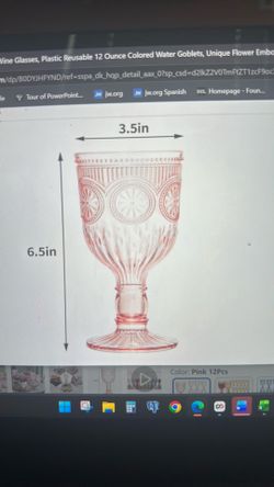 Pink 12 pack vintage wine glasses