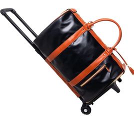 Leather look rolling cabin baggage