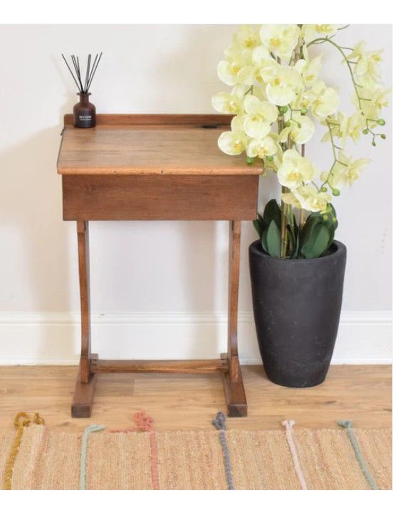Primitive Antique Early American Country Farmhouse Slant Top School Writing Desk