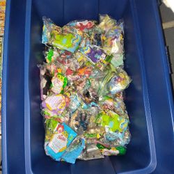 Bins Of Vintage McDonald's Toys And Tela Tubbys And Beanie Babys