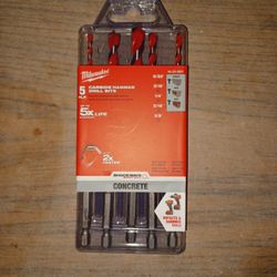 Milwaukee 5 Piece Carbon Hammer Drill Bits