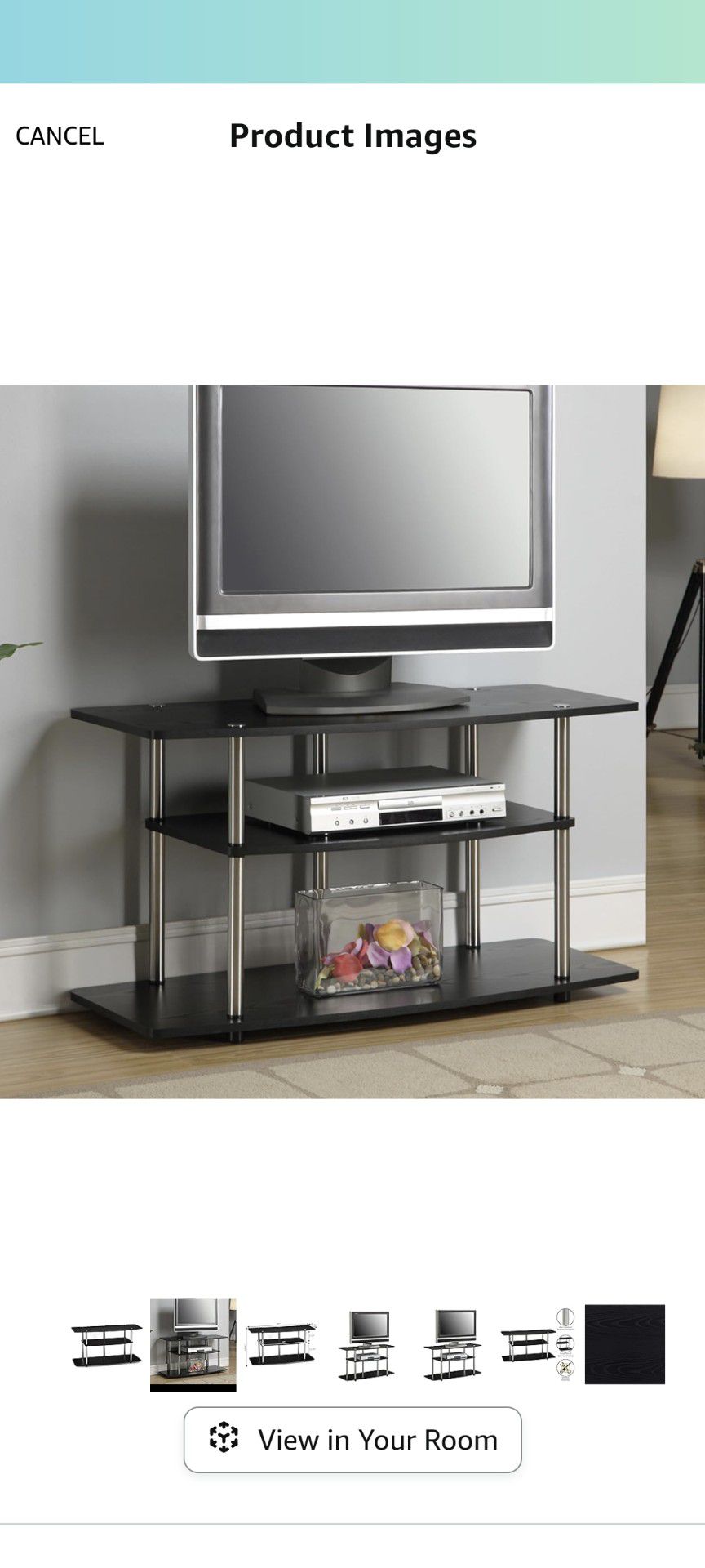 3 Tier Wide TV Stand by Convenience Concepts