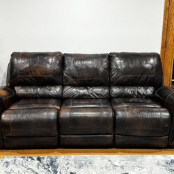Brown leather Sofa and Loveseat