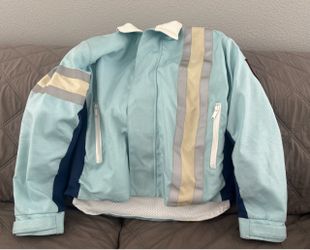 Corazzo Motorcycle Jacket Womens L Blue with Armor & Reflective