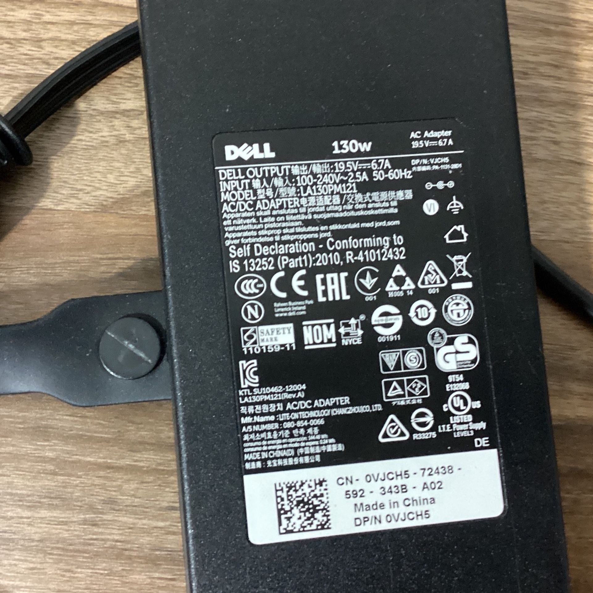 Dell 19.5V 6.7A AC Power Adapter Charger Model LA130PM121