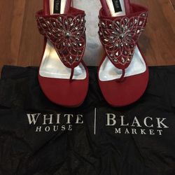Red Wedges- White House Black Market -sandals S 10