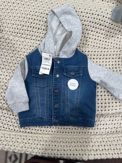 Baby Boy Hooded Denim Jacket 3-6 Months