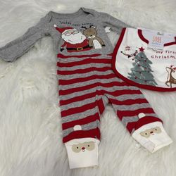 New! Just One You By Carter’s Santa Outfit w/ Bib *NB