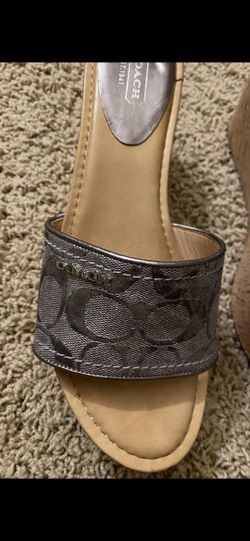 Tall Silver Coach Wedges/ Heels
