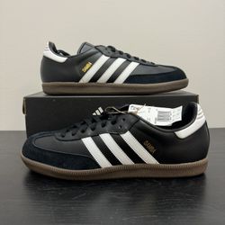 Adidas samba leather black and white