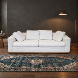 West Elm Newport 3-Seat Modern Cream Couch