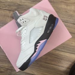 Medium Soft Pink Jordan 5s