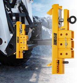 3-in-1 Heavy Duty Skid Steer Hitch Attachment: 2" Receiver, 5,000 lbs Tongue Weight/20,000 lbs Tow Capacity, Adjustable Universal Fit for Tractors, Lo