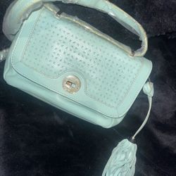 Isaac Mizrahi mint green Crossbody Purse 