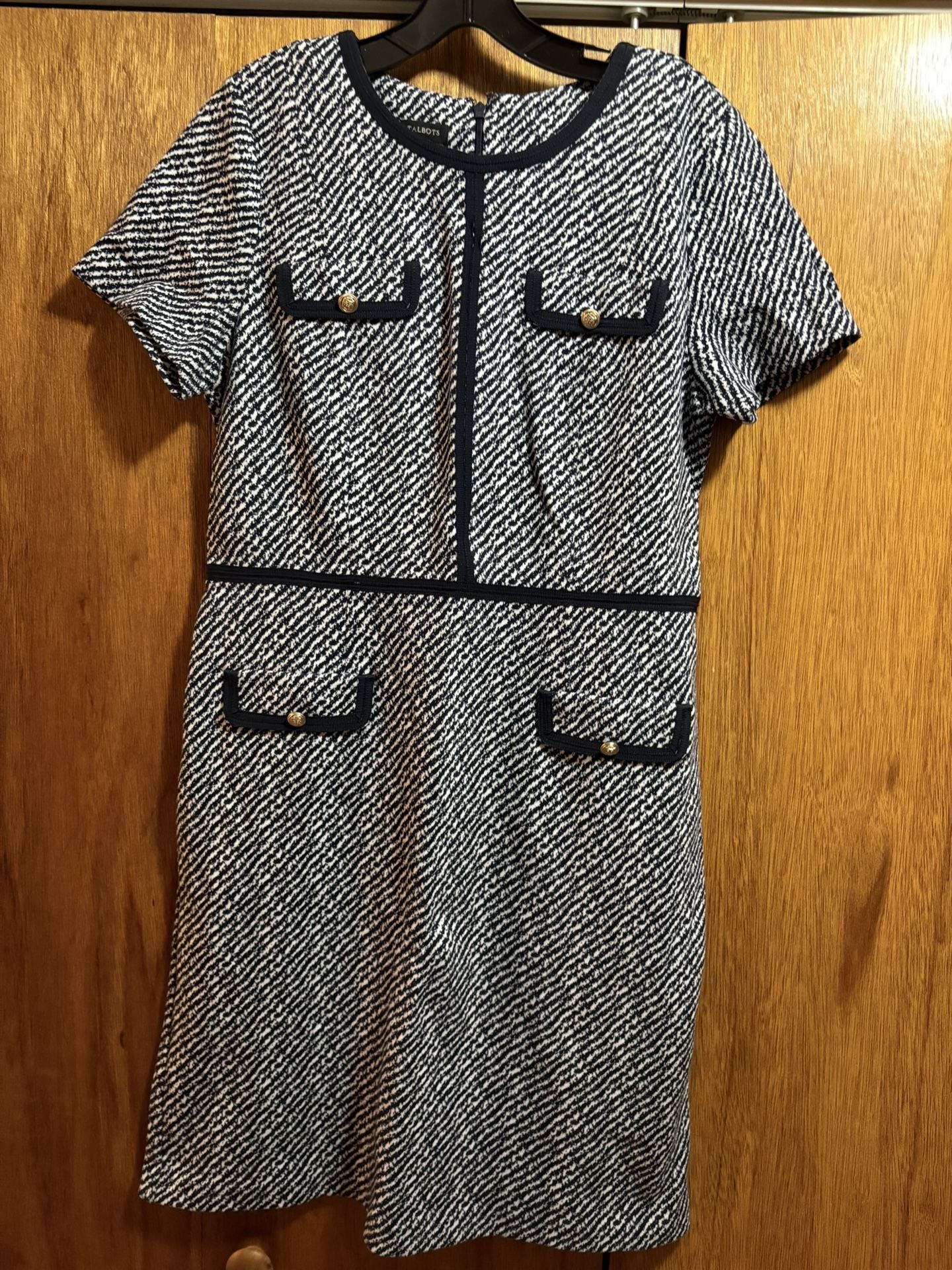 Talbots Black and White Tweed Dress