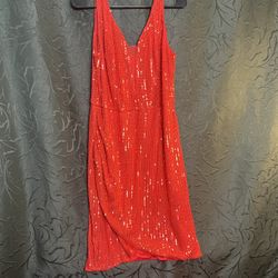 Elegant Red Sequin Dress – Size 18 – $100