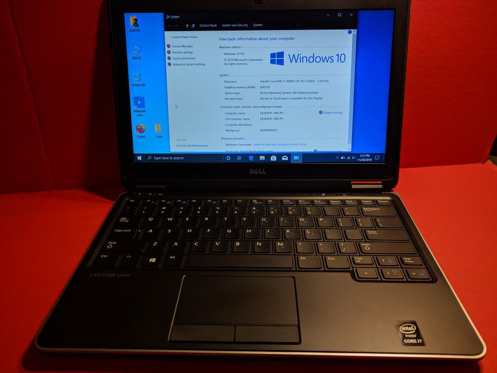 Laptop Dell Latitude E7240 Core i7 12.5" Ultrabook 8gb 128gb SSD Windows 10 READ!