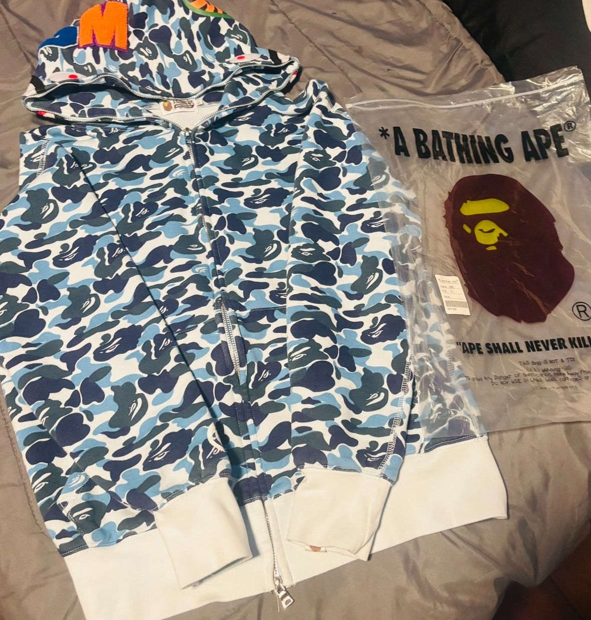 Light Blue Bape Zip Up