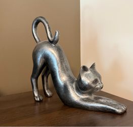Grey Ceramic Cat Figurine