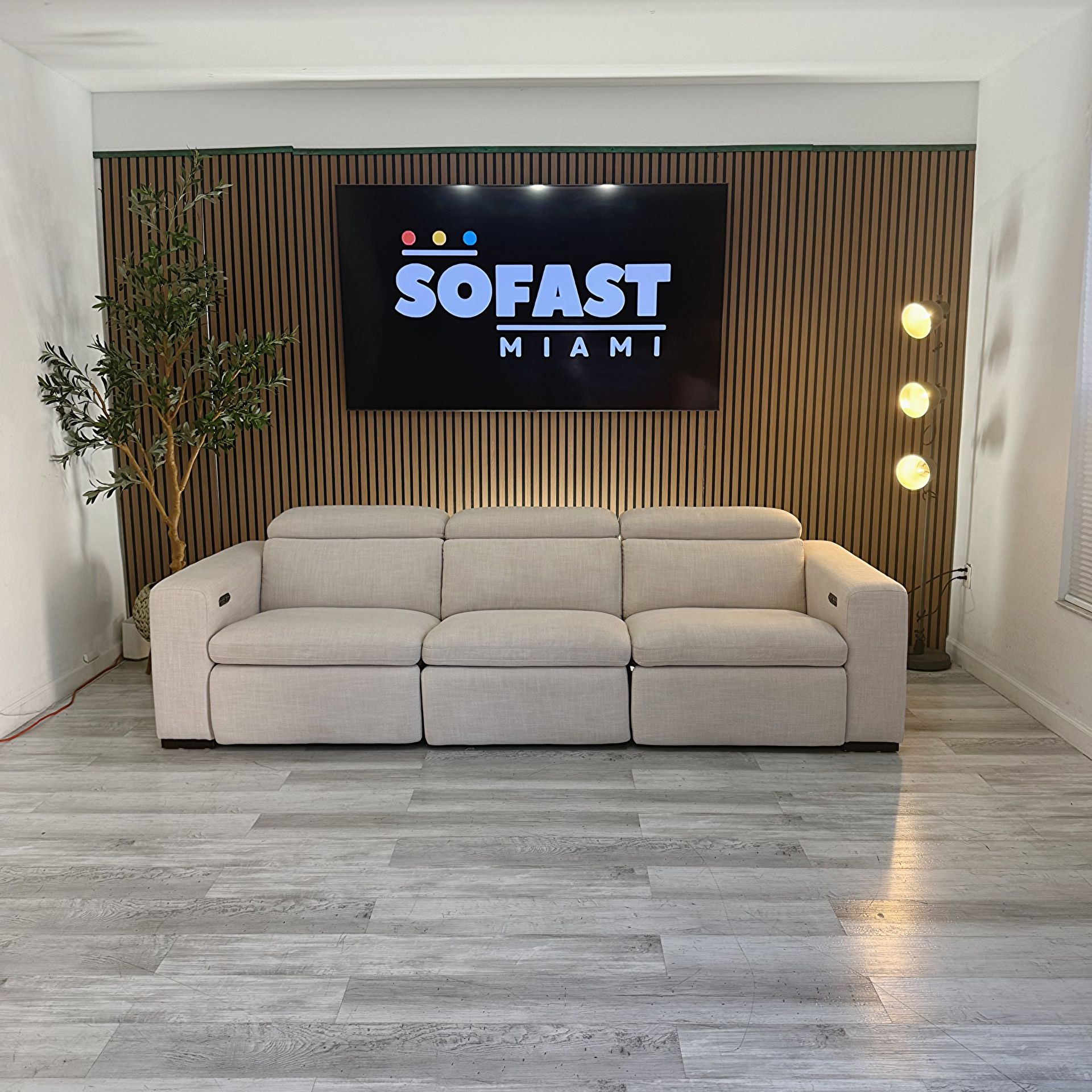 Sectional Couch Power Recliner Gray / Sofá Gris