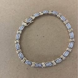 14 Karat Gold 1.50 Carat Natural Diamond Tennis Bracelet