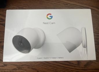 New Google Nest Indoor/Outdoor Wireless Smart Security Camera (Battery) 2-Pack