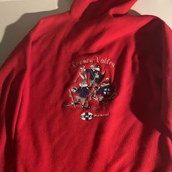 Looney Tunes Men's Sweatshirt Medium Red Valley Ski Patrol 1/4 Zip Sweater 1994