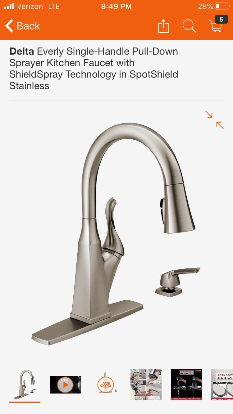 Delta Brushed Nickel Kitchen Faucet