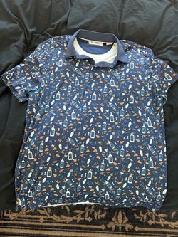 Original Penguin Navy Novelty Print Polo Shirt