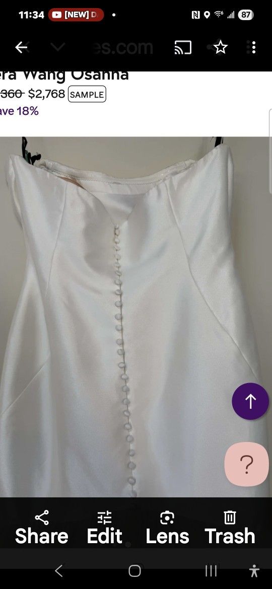 Vera Wang Wedding Dress Osanna sz12
