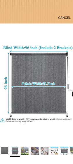 Outdoor Roller Shade in Box