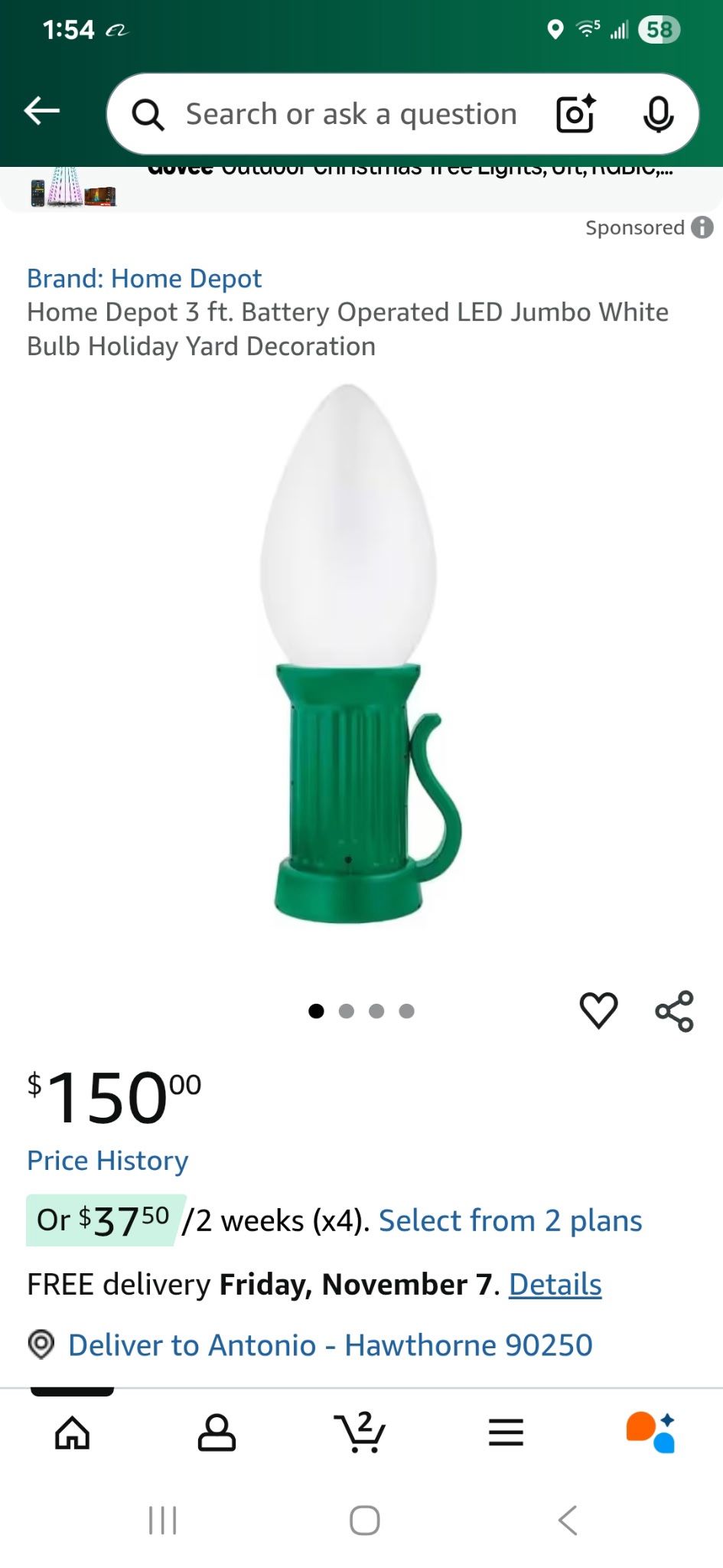 3 Feet Tall LED Jumbo Bulb