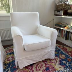 White Slip covered Armchair