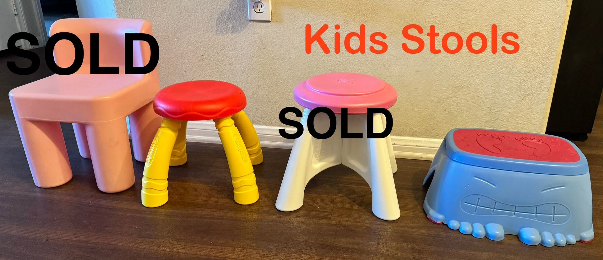 Vintage Kids Stools (Crayola, Step 2, Little Tikes and Tuff Lil Squirtz)