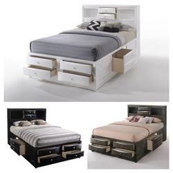 CAPTAIN’s STORAGE BOOKCASE BED FRAME QUEEN FULL OR KING CAMA MATRIMONIAL
