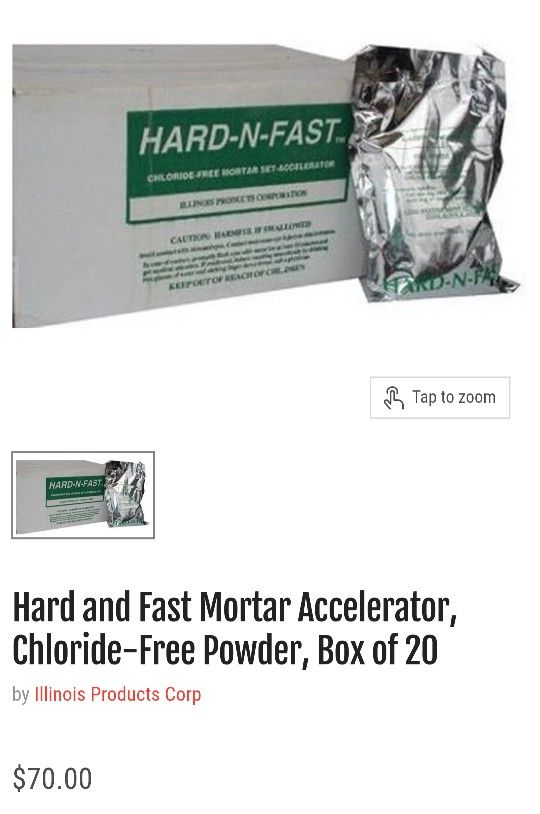 Fast and hard Mortar Setting Accelerator