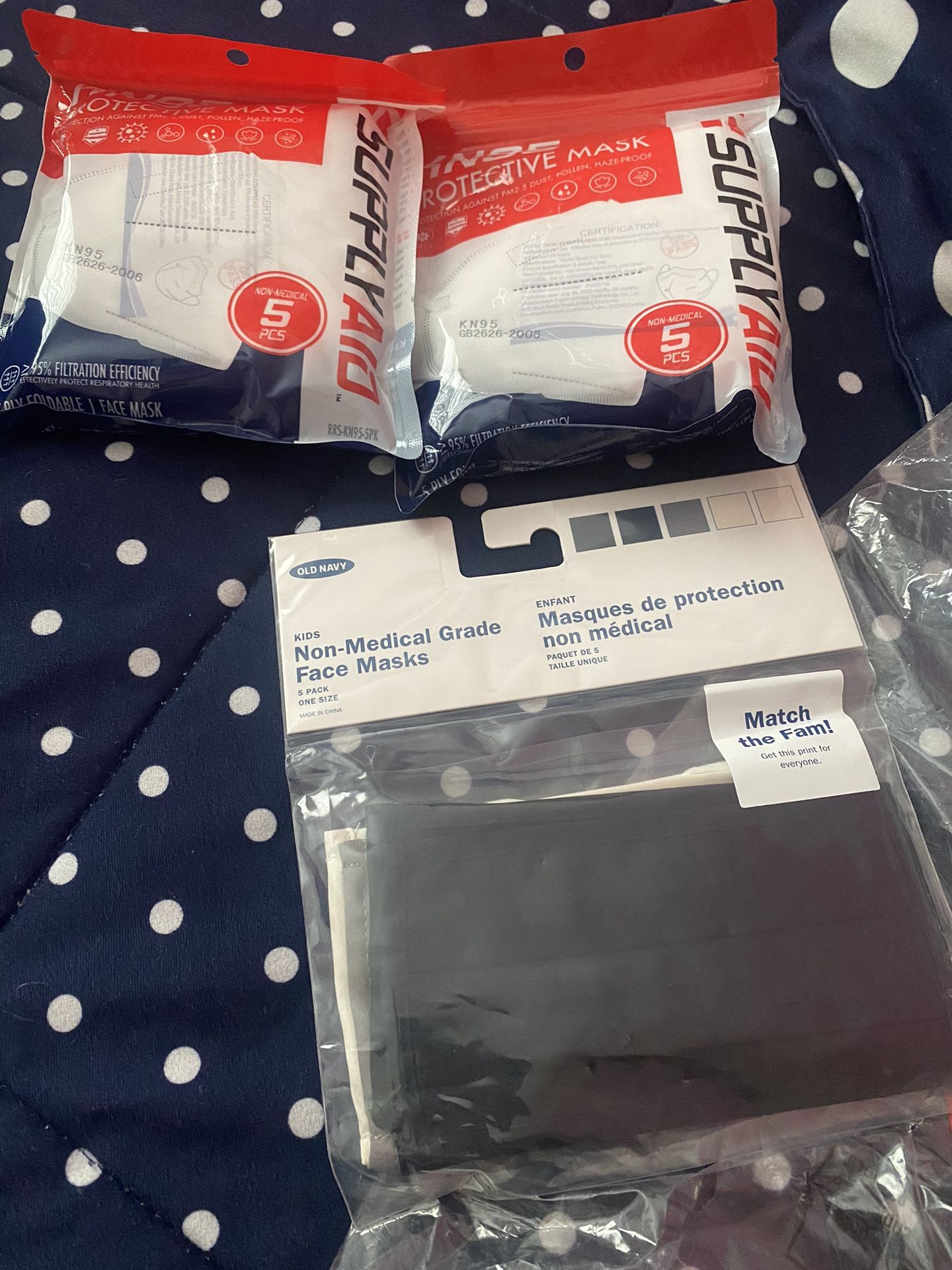 Bag Of KN95 And Kids Non Medical Grade masks Unopened