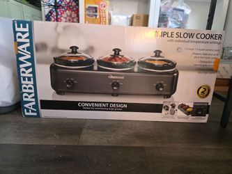 Farberware Triple Slow Cooker Buffet Server – 3 x 1.5 Quart