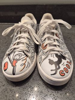 Custom Hand-Drawn Gymnastics adidas Grand Court Sneakers