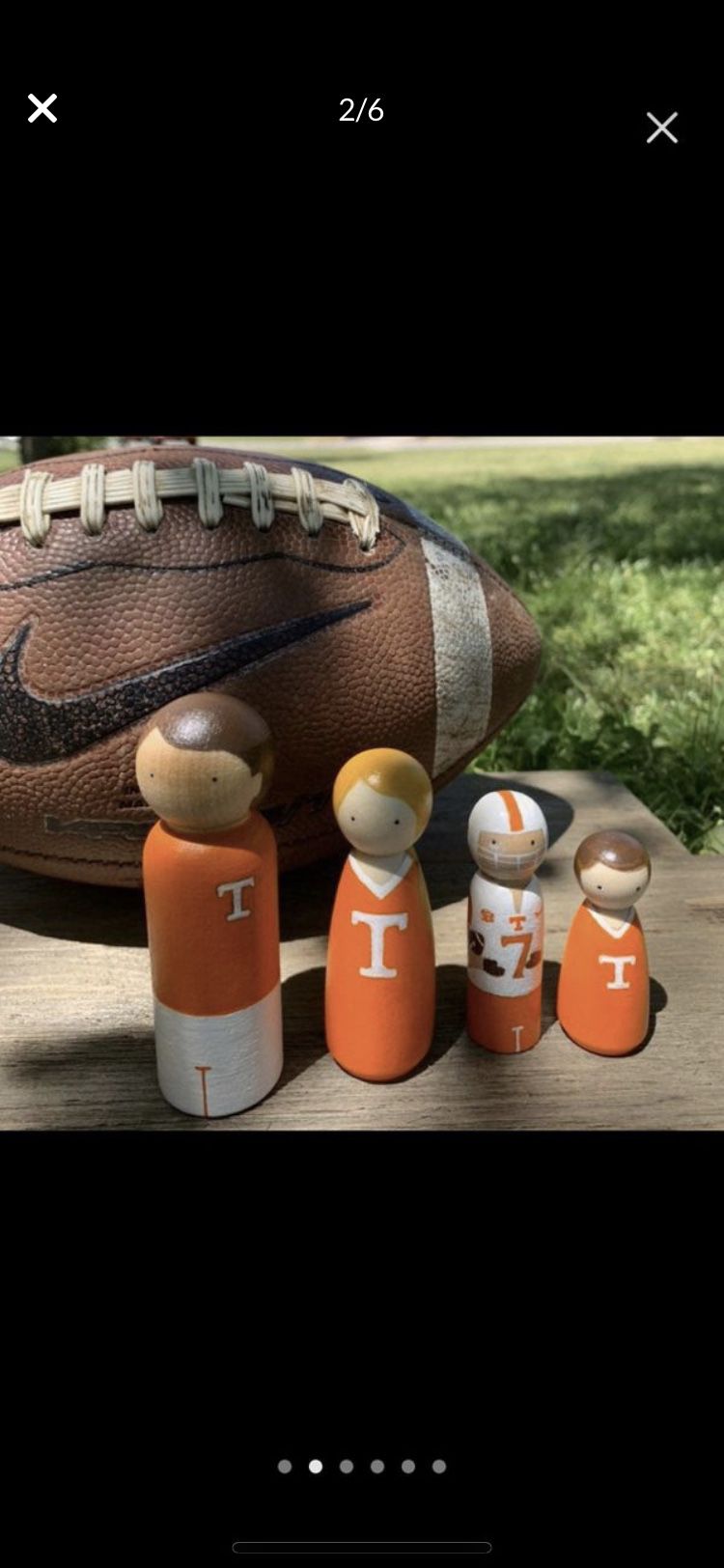 Wooden Peg Dolls // Tennessee Vols Family // Eco-Friendly // Kids Toys