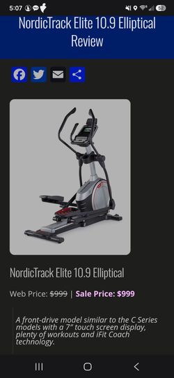 Nordictrack elite 10.9i elliptical in great condition