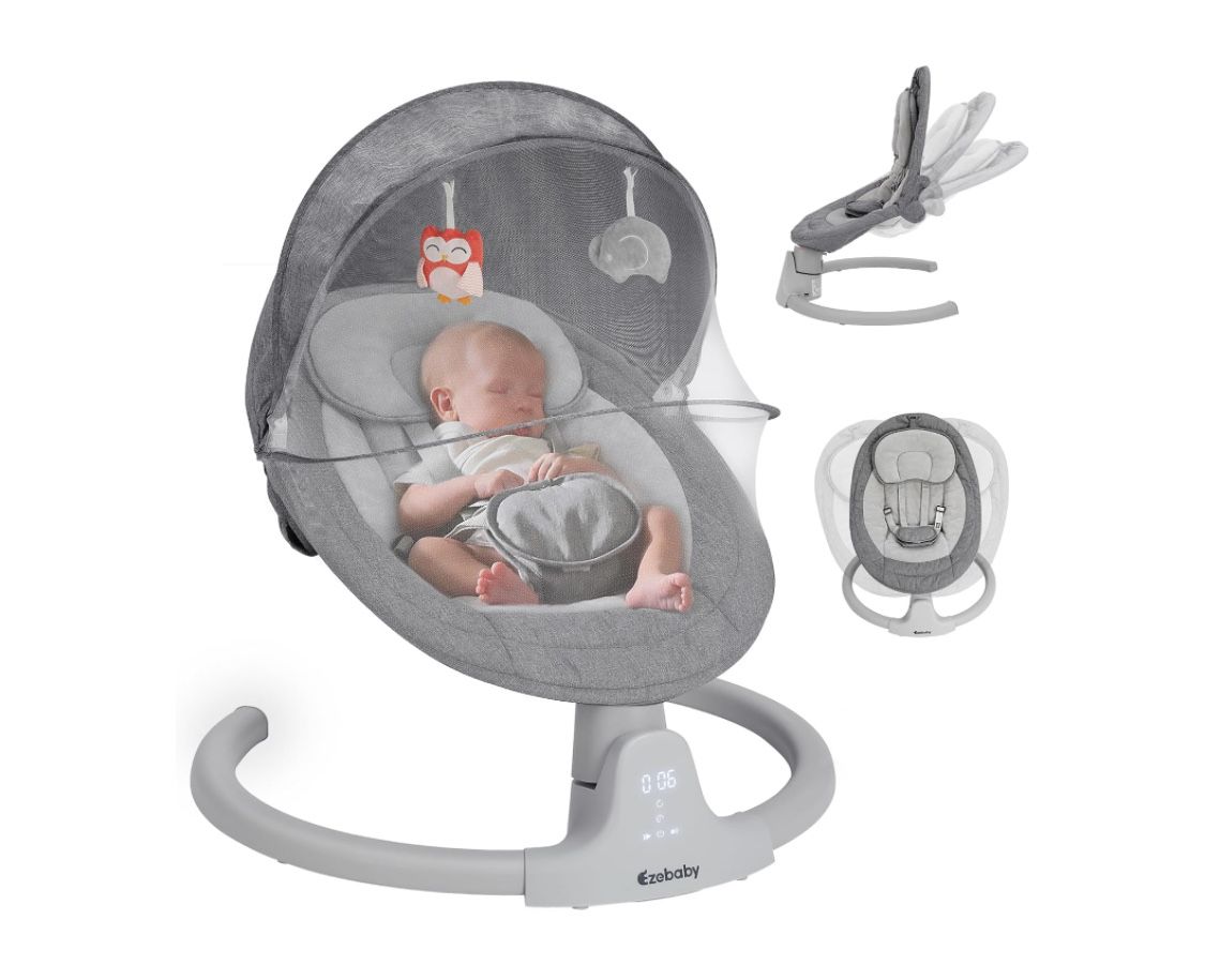 Ezebaby Baby Swings for Infants, Portable Baby Swing for Newborn, with Remote Control, 
