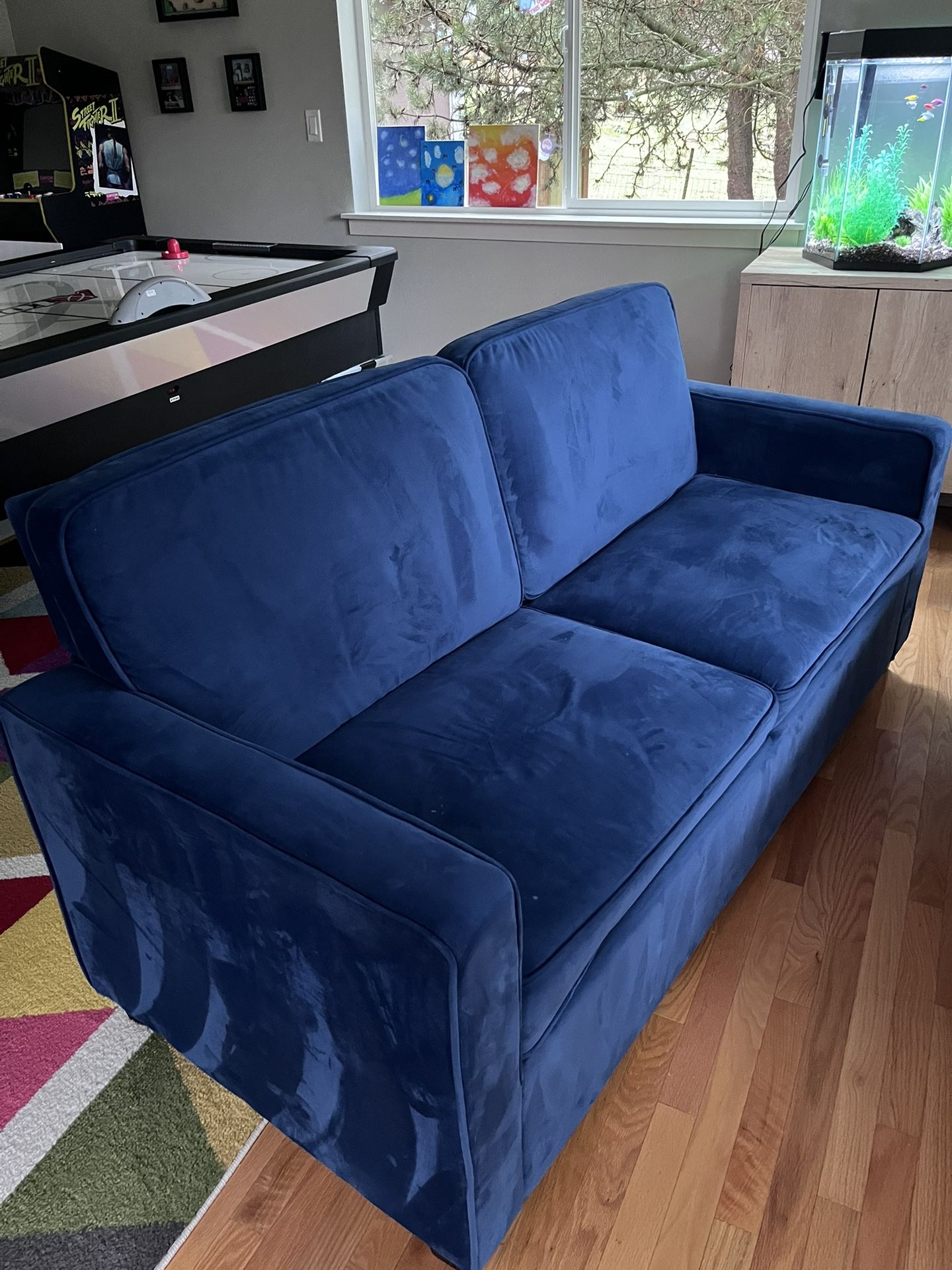 Blue Velvet Sofa Sleeper