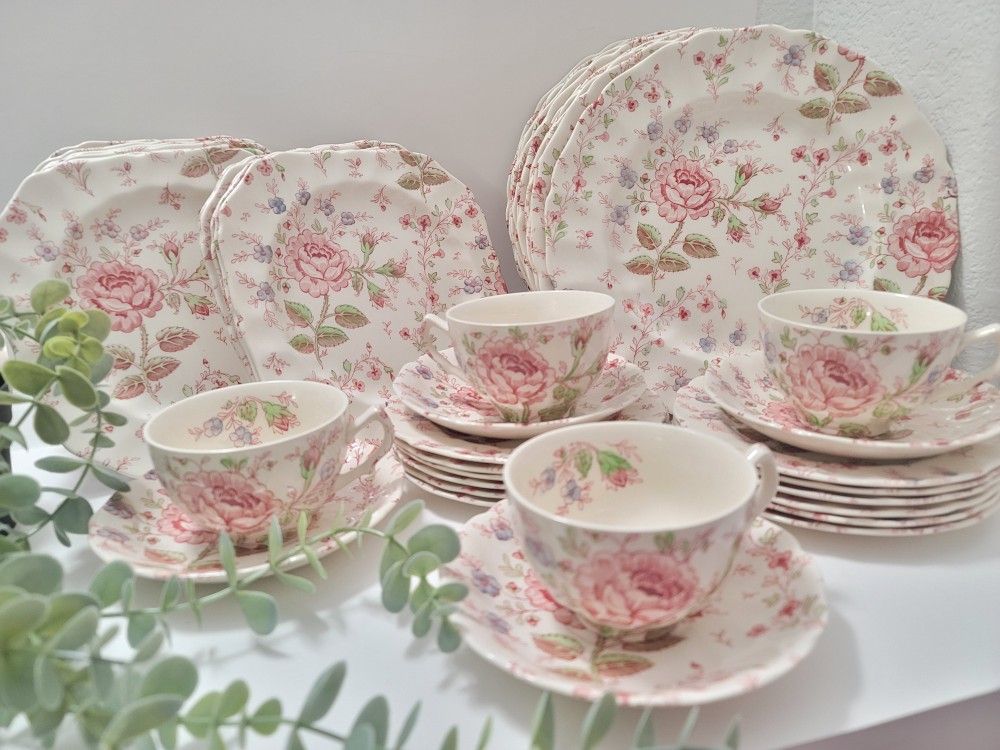 Johnson Brothers Rose Chintz Huge Set for Sale