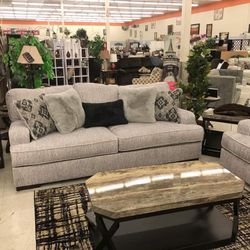 Mercado Pewter Living Room Set /couch /Sofa and Loveseat 