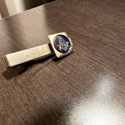Vintage Gold Masonic Tie Clip Clasp Tack Mason Pin Masons Jewelry Swank Brand